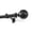 Antique Black, variant on Threadmade Home Cordelia Single Curtain Rod with Globe Ball Finial, Soft Gold - 32"W x 78"L