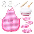 thumbnail image 1 of Juego de Chef para niños de 13 Uds., juego de cocina para niños, delantales impermeables para hornear, guante para horno, batidor de huevos, regalo para niña, 1 of 5