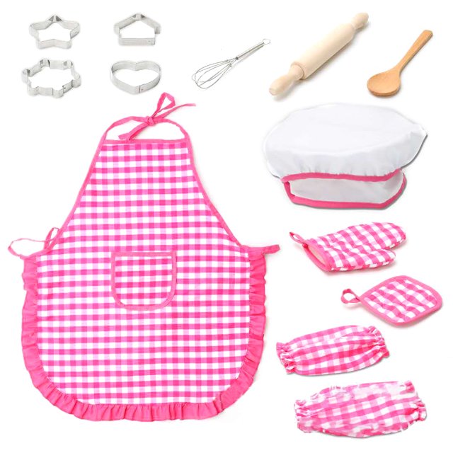 Juego de Chef para niños de 13 Uds., juego de cocina para niños, delantales impermeables para hornear, guante para horno, batidor de huevos, regalo para niña