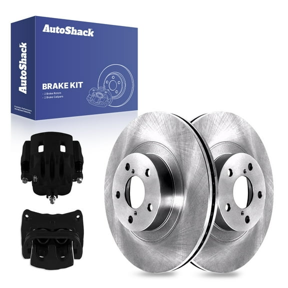 AutoShack 11.56" (293.5 mm) Front Vented Brake Rotors   Calipers Black | Replacement for 2009-2018 Subaru Forester 2005-2014 Subaru Outback | 4-PC Brake Kit