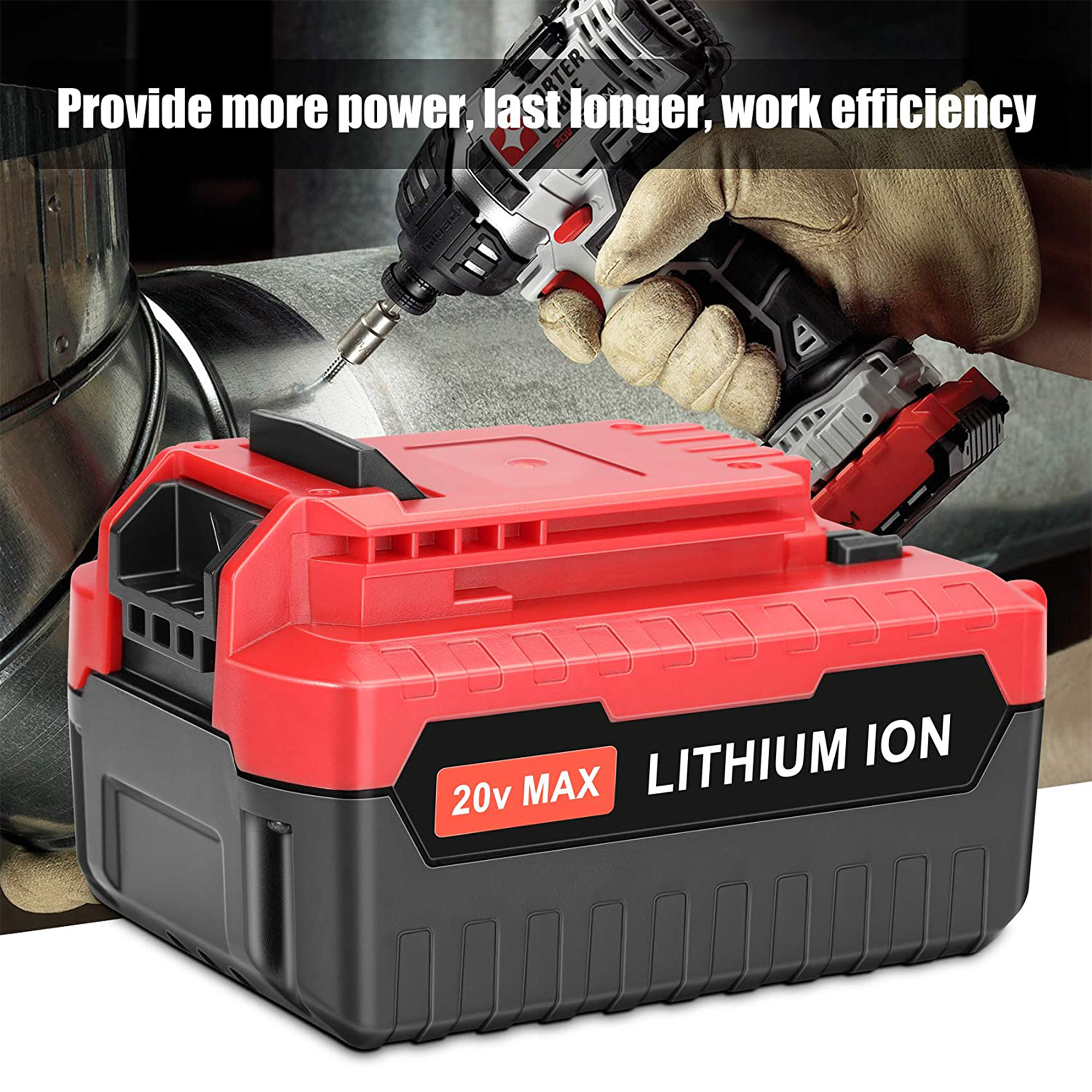20V Max 6.5Ah Lithium Battery, for Porter-Cable PCC685L PCC685LP PCC680L  PCC682L Power Tools, 2-Pack