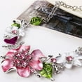 thumbnail image 3 of Opvise Multicolor Women Flower Rhinestone Inlaid Pendant Necklace Earrings Jewelry Set, 3 of 7