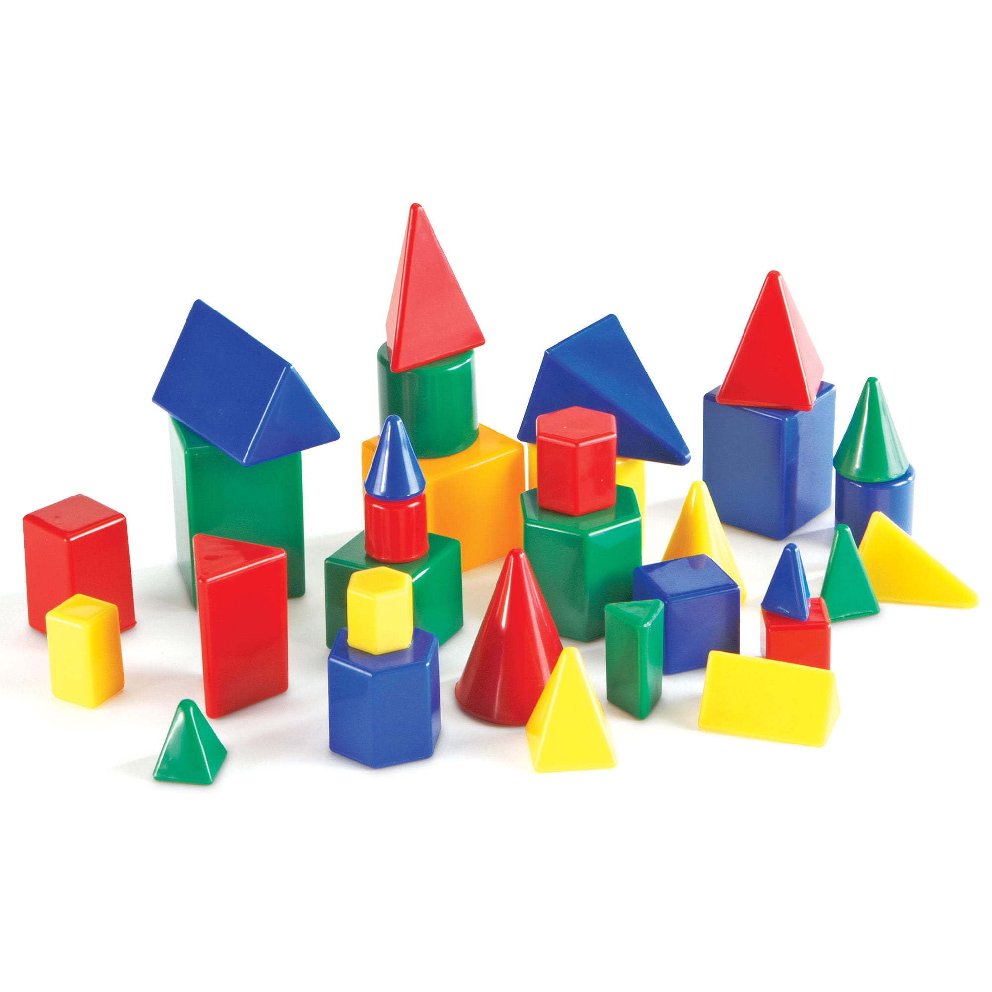 Learning Resources Mini GeoSolids -  Geometry Shapes, Pattern Blocks, Homeschool, Ages 5+