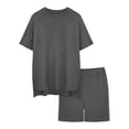 thumbnail image 4 of YunPes Girls Summer Casual Athletic Set Oversized Side Split Shirts and Biker Shorts Tight-fitting Shorts 2-Piece Outfits, 4 of 6