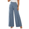 thumbnail image 3 of hlysgo Women's Wide Leg Pants Elegant High Waisted Asymmetrical Pant Business Casual Dress Trousers with Pockets Gray,XL, 3 of 6