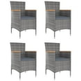 thumbnail image 1 of vidaXL Garden Dining Chairs 4 pcs Poly Rattan Grey, 1 of 5