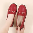 thumbnail image 4 of Women's Casual Loafers Slip On Leather Shoes Lightweight Casual Walking Shoes Female Moccasins Classic Penny Loafer Flats Boat Shoes, 4 of 12