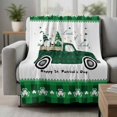 thumbnail image 2 of St. Patrick's Day Blanket Soft Cozy Warm Throw Blanket for Couch, Plush Fuzzy Flannel Fleece Blankets for Sofa, Spring Green Leaf Truck Gnomes Plaid Bed Blankets Lightweight Gifts for Women, 32"x48", 2 of 9