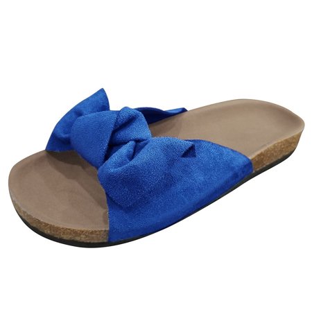 

Tangnade Casual Shoes Women Fashion Bow Tie Flat Thick Bottom Heel Sandals Slipper Beach Shoes