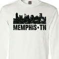thumbnail image 4 of Inktastic Memphis City Skyline with Grunge Long Sleeve T-Shirt, 4 of 5