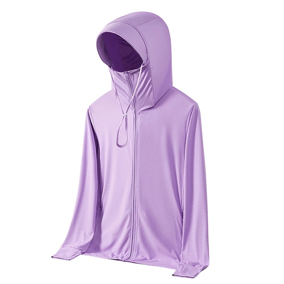 Gamivast UPF 50 Long Sleeve Jacket Women Hoodie Zip up Regular Fit Breathable Lightweight Summer Jacket Mesh UV Protection Shirts Face Cover Beach Wear