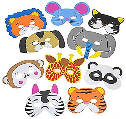 Foam Funny Animal Mask - 12 Pack, For Kids & All Ages, Party, Halloween, Dress-Up, Prop, Costume With Elastic Strap By Kidsco Foam Funny Animal Mask - 12 Pack, For Kids & All Ages, Party, Halloween, Dress-Up, Prop, Costume With Elastic Strap By Kidsco