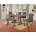 thumbnail image 3 of Traditional Rustic Brown Gray Wood Counterheight Dining Table, 3 of 3