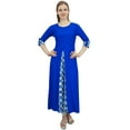 thumbnail image 2 of Bimba Women's Designer Royal Blue A-Line Rayon Kurta Ethnic Kurti With Scarf - 8, 2 of 3