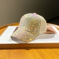 thumbnail image 4 of Daiosportswear Glitter Sequin Baseball Cap,Women's Adjustable Mesh Hat,7.1x4.3x2.8in,Shiny Sequins,Mesh Back,Ponytail Hole,22-24.4in Head Circumference,Outdoor/Party Use,Travel Sun Hat, 4 of 6