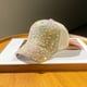 thumbnail image 4 of Gorra de béisbol con lentejuelas brillantes, ajustable, de malla, transpirable, para el sol, de viaje y con visera para fiestas, para mujer., 4 of 6