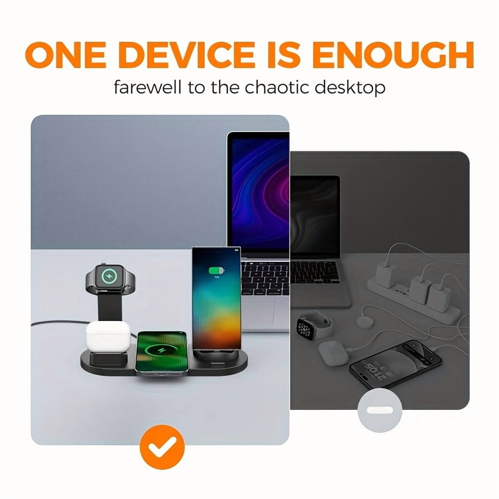 Multi-Device Wireless Charger Station for Samsung S25/S24/S23/S22 Ultra, iPhone 16-11 Series, AirPods Pro, Google Pixel & Android Phones, Wired/Wireless Charging
