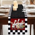 thumbnail image 3 of Table Runners 90 Inches Long Dress Scarves, Chef Farmhouse Coffee/Dining/Kitchen Table Runner for Living Room, Cartoon Cute Watercolor Cooking Black Plaid 13x90 Inch, 3 of 9