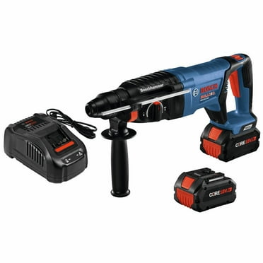 Restored Bosch GBH18V-45CK27-RT 18V EC Brushless SDS-Plus Bulldog 1 in. Cordless Rotary Hammer Kit with (2) CORE18V 8 Ah High Power Batteries (Refurbished)