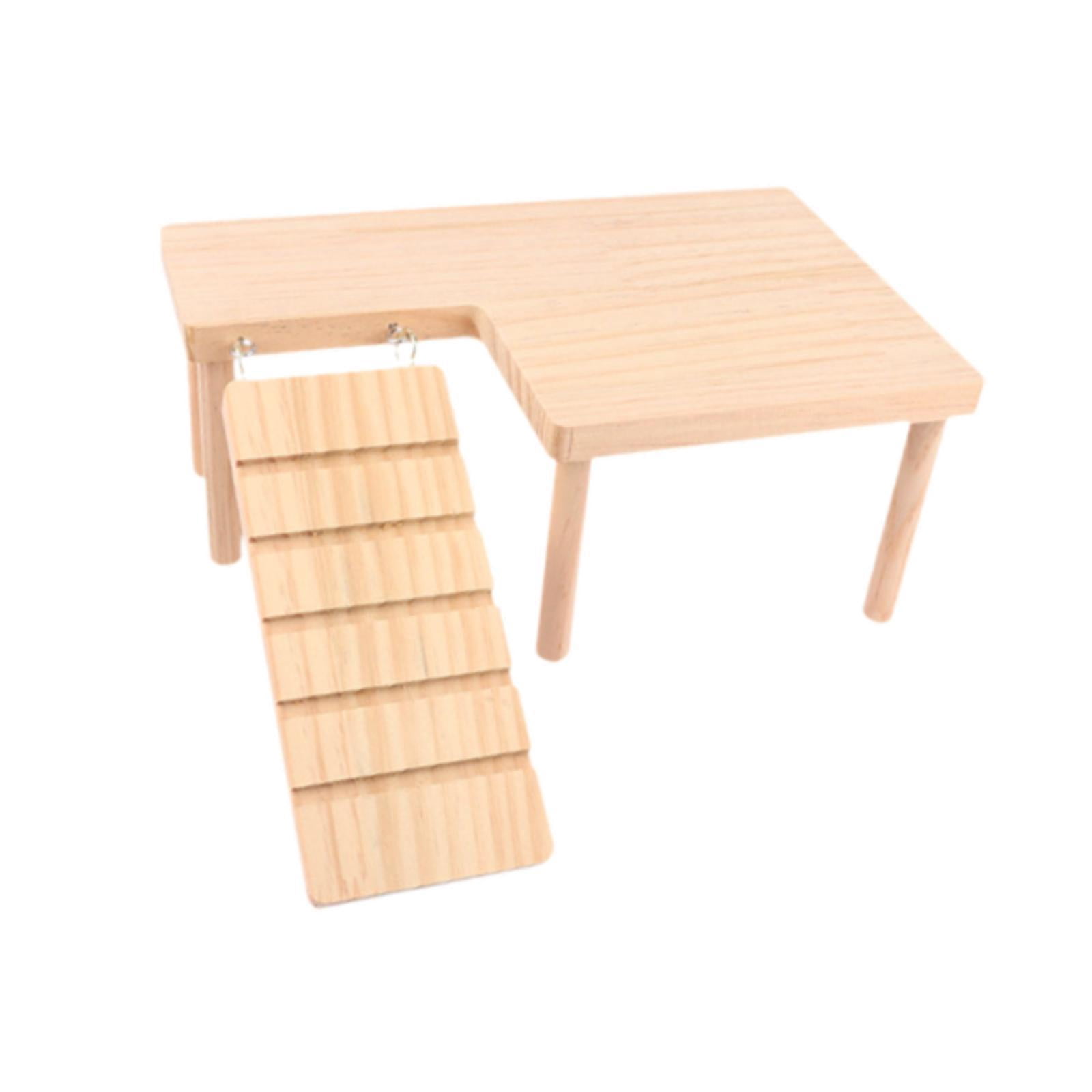 TOOYFUL Hamster Wooden platforms Toy Hamster Playground with Climbing Ladder Small Animal Climbing platforms for Mouse Chinchilla Rat left