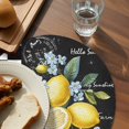 thumbnail image 3 of Summer Lemon Round Placemats Set of 8 for Dinning Tables,Heat-proof Braided Table Mats 13 Inch,Vintage Black Plaid Blue Spring Floral Washable Place Mat for Kitchen Restaurant Party Table Decor, 3 of 9