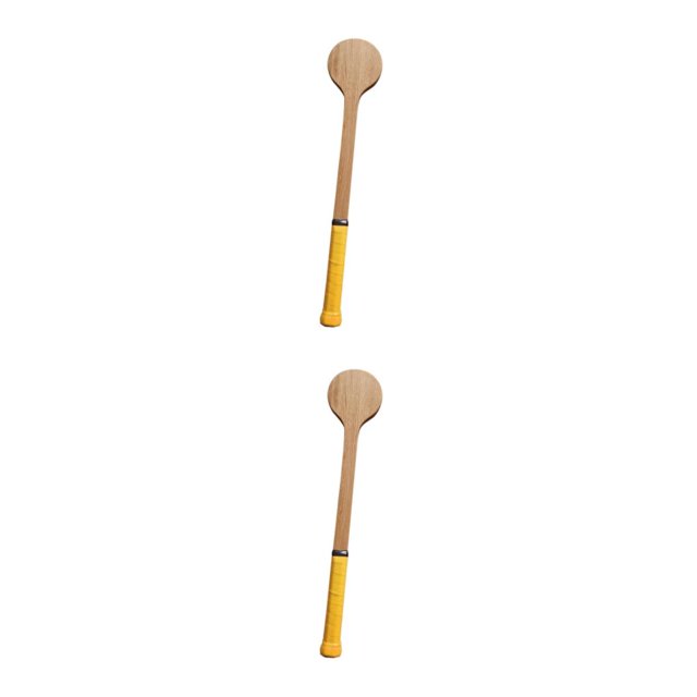 Advancent Wooden Tennis Spoon Sweet Spot Trainer Tennis Practice Batting Racket Amarillo 55 cm 2piezas