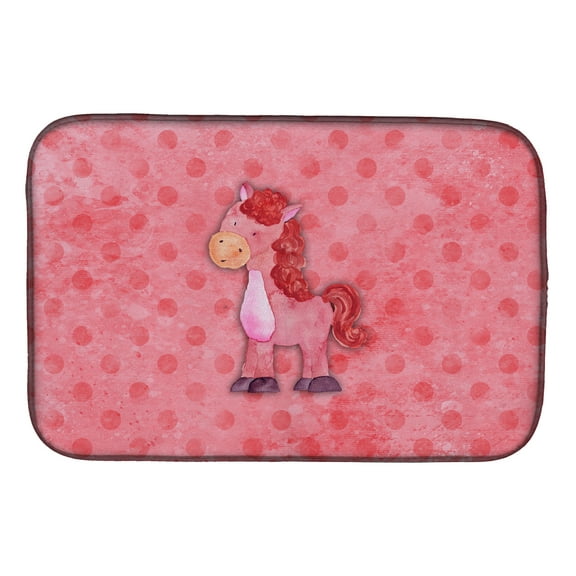 Caroline's Treasures Polkadot Horse Watercolor Dish Drying Mat