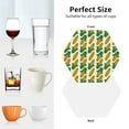 thumbnail image 6 of Lsque Corn Pattern 4" Drink Coasters Set of 4, PVC Leather Absorbent Coasters, Table Coaster Set Decorative Coffee Cup Coasters Housewarming Gift -Hexagon, 6 of 6