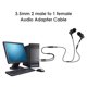thumbnail image 4 of Divisor de audio para auriculares de 3,5 mm 1 hembra a 2 macho AUX Mic Y Cable (negro) Likrtyny Para estrenar, 4 of 6
