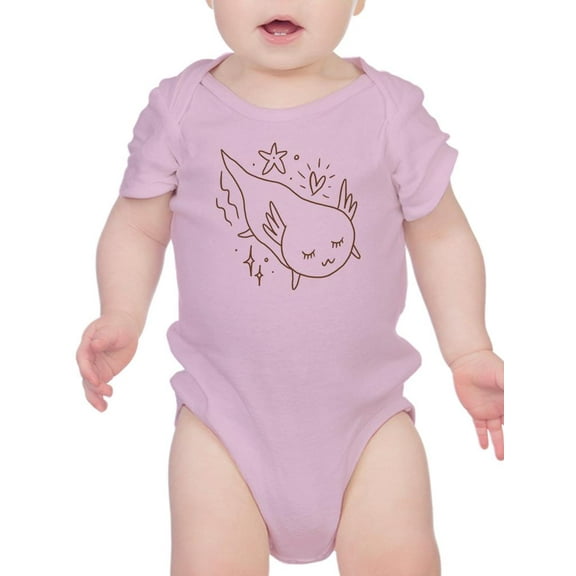 Cute Boho Baby Sleepy Axolotl Bodysuit Infant -Image by Shutterstock,  6 Months