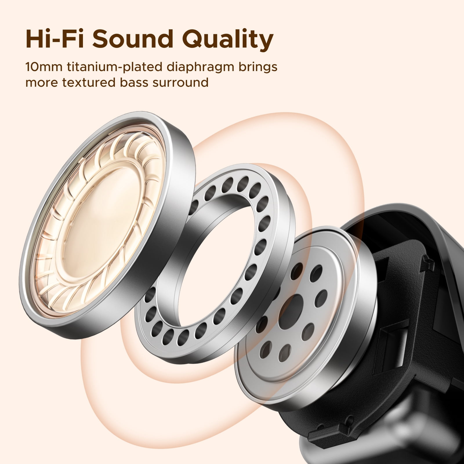 UGREEN HiTune A3 True Wireless Earbuds, Bluetooth 6.0, 35H Battery, Spatial Audio, AI Call Noise Reduction, Low Latency 80ms, IPX5