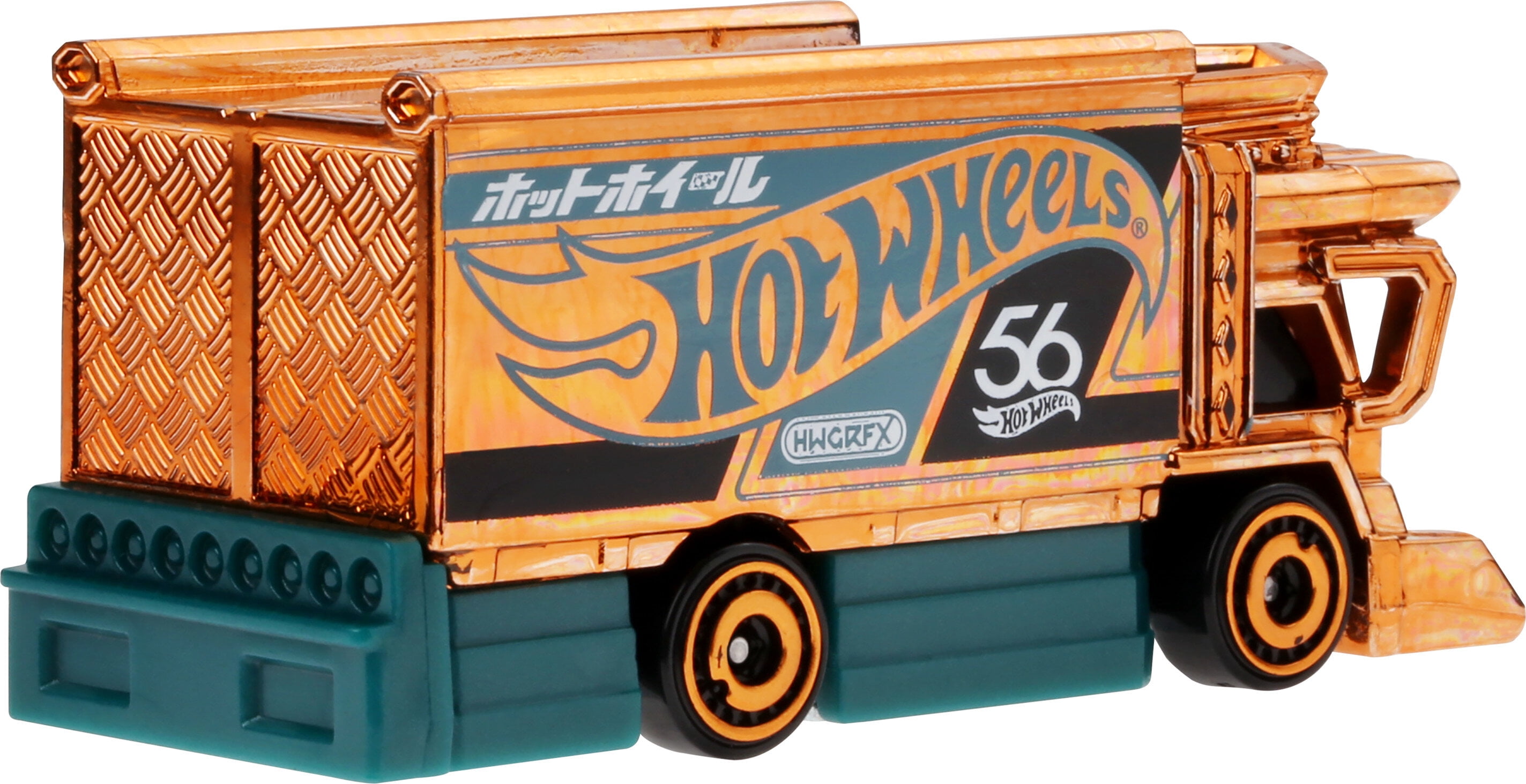 Hot Wheels 1:64 Scale Die-Cast Toy Car or Truck with Turquoise- & Copper-Colored Deco (Styles May Vary)
