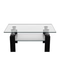 thumbnail image 2 of Costway Mesa Baja Rectangular de Vidrio con Repisa Inferior Fácil de Limpiar Ideal para Salón y Oficina Negro 99,5 x 59,5 x 44,5 cm, 2 of 10