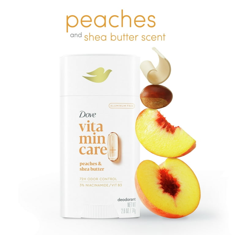 Dove VitaminCare+ Aluminum Free Deodorant Stick for Women Peaches