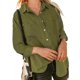 thumbnail image 2 of Txlixc Blusa vaquera de moda femenina, solapa de color sólido, botón de manga larga, blusa vaquera suelta Txlixc moda, 2 of 9