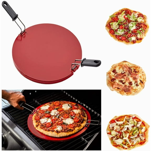 Easylife Tech 16" Non-Stick Ceramic Pizza Stone for Grill and Oven with Handles