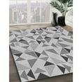 thumbnail image 3 of Ahgly Company Machine Washable Indoor Round Transitional Sonic Silver Gray Area Rugs, 5' Round, 3 of 7