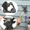 thumbnail image 3 of Sungmor Bottle Openers with Cast Iron Bull Head, Vintage Rustic Wall Hanging, Black, 3 of 7