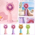 thumbnail image 2 of Portable Handheld Mini Fan Green Cute Cat Ear Design 1 Piece For Outdoor Home Travel Use, 2 of 6