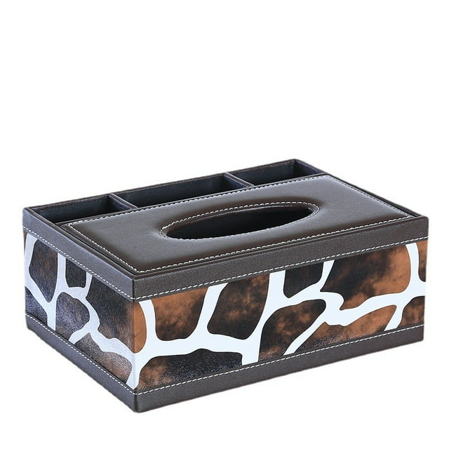 Funda de piel para pañuelos con estampado de jirafa y mando a distancia S