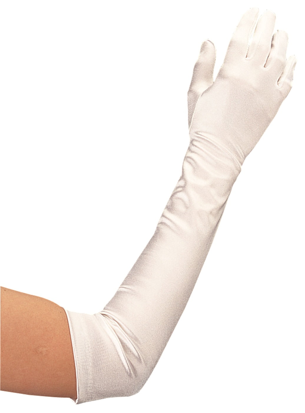 White Satin Womens Adult Roaring 20s Flapper Costume Long Gloves ...