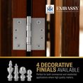 thumbnail image 5 of Embassy 3.5” x 3.5” Door Hinge Heavy Duty Hinges with Satin Nickel Finish & Flat Tips, 5 of 8