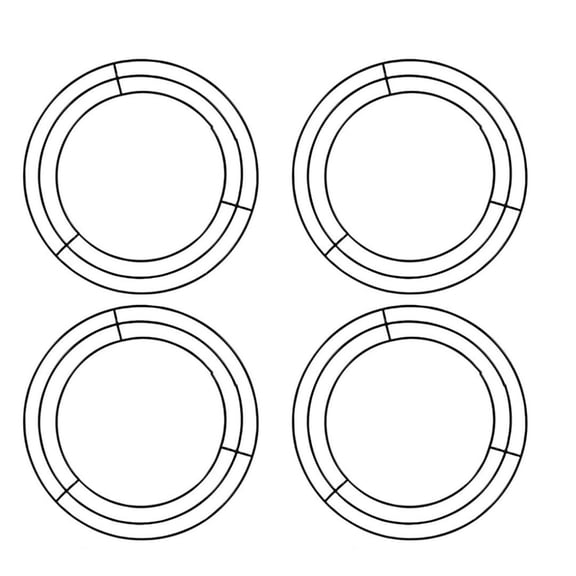 Round Wreath Metal Frame (4)-8 Inch Coated Metal Wreath Rings Holiday Christmas Easter Halloween Thanksgiving Party Baby Shower DIY Floral Crafts