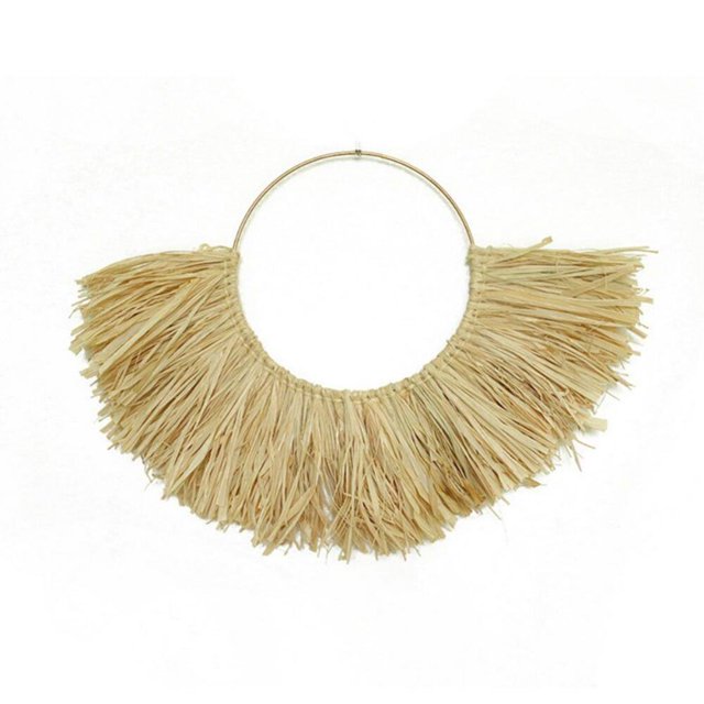 Clearance! European Style Handmade Hanging Decorations Rustic Boho Raffia Wall Hanging Pendant Children Room Wall Hanging Ornaments