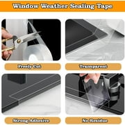 Transparent Window Weather Sealing Tape 2 Inch x 33 FT Weather Stripping Residue-Free Clear Window Insulation Caulk Tape for Shower Glass Gaps and Clear Tape Doors Windows Windproof Tape