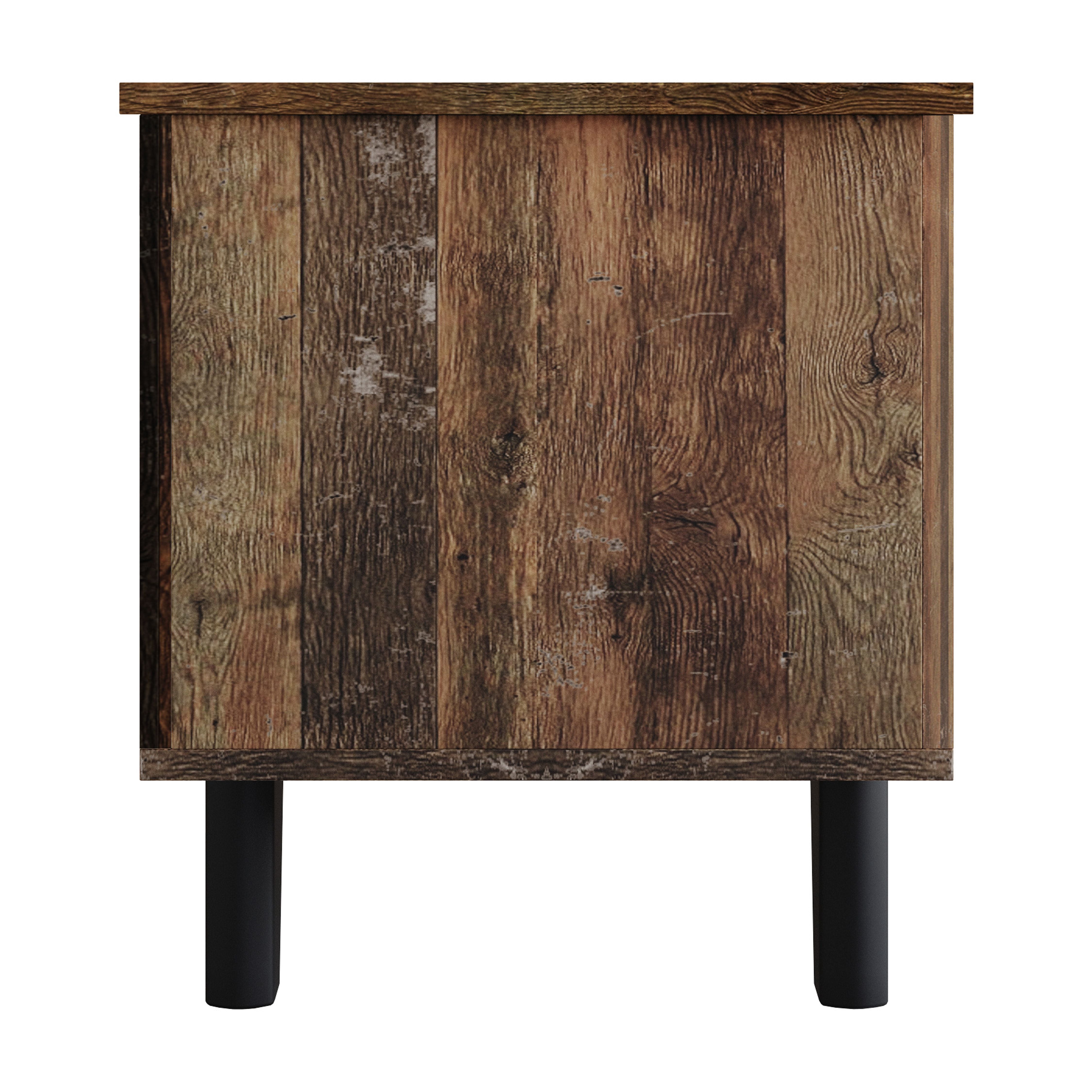 Home Design Auburn Storage Cabinet Bench with Hidden Compartment, Sturdy Construction, Multi-Purpose Design for Entryway, Bedroom, or Living Room, Vintage Oak