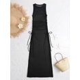 thumbnail image 2 of SCSYV Women three Piece Bikini Translucent long skirt Swimsuit Sexy Bathing Suits Halter Triangle Tops String Bikini Sets S black, 2 of 3