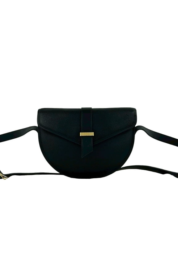 Pre-Owned YVES SAINT LAURENT Vintage YSL Logo Hardware Leather Shoulder Bag Black 44409