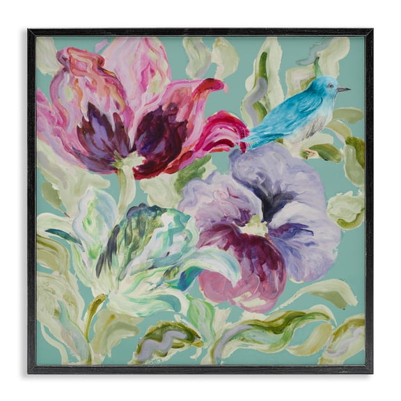 Stupell Industries French Country Lyrical Garden Strokes Black Framed Giclee Art, 12 x 12, by Lanie Loreth