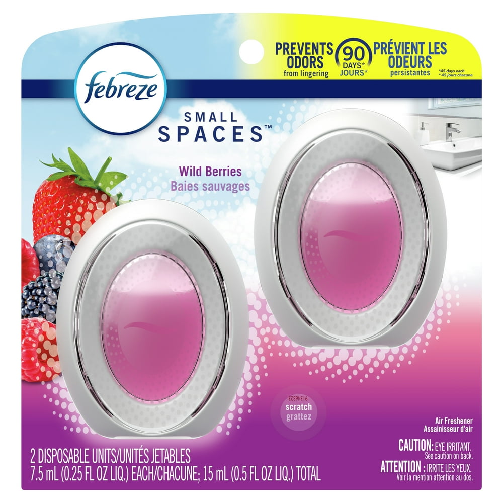 Febreze OdorEliminating Small Spaces Air Freshener, Wild Berries, 2 ct